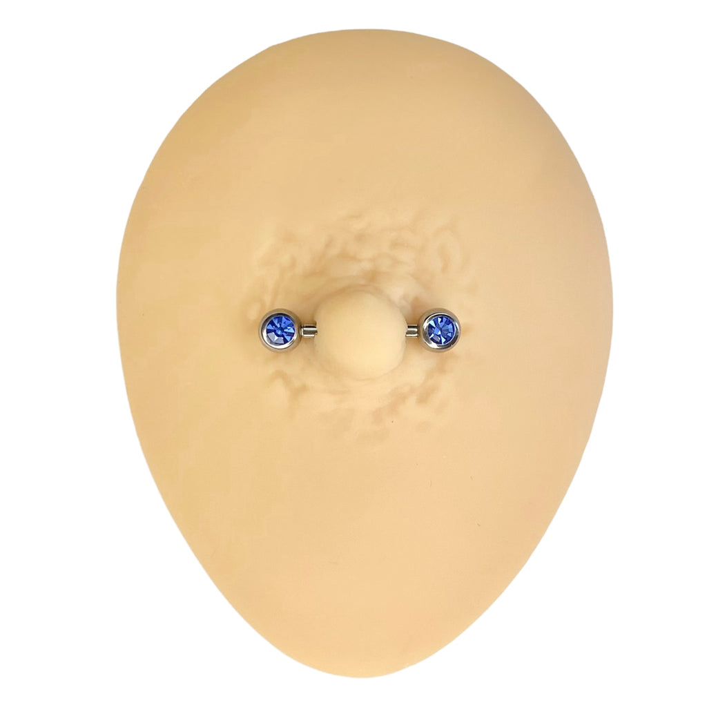 Blue Rhinestone Nipple Bar  image 0