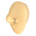 Gold Diagonal Cubic Zirconia Hoop image 0