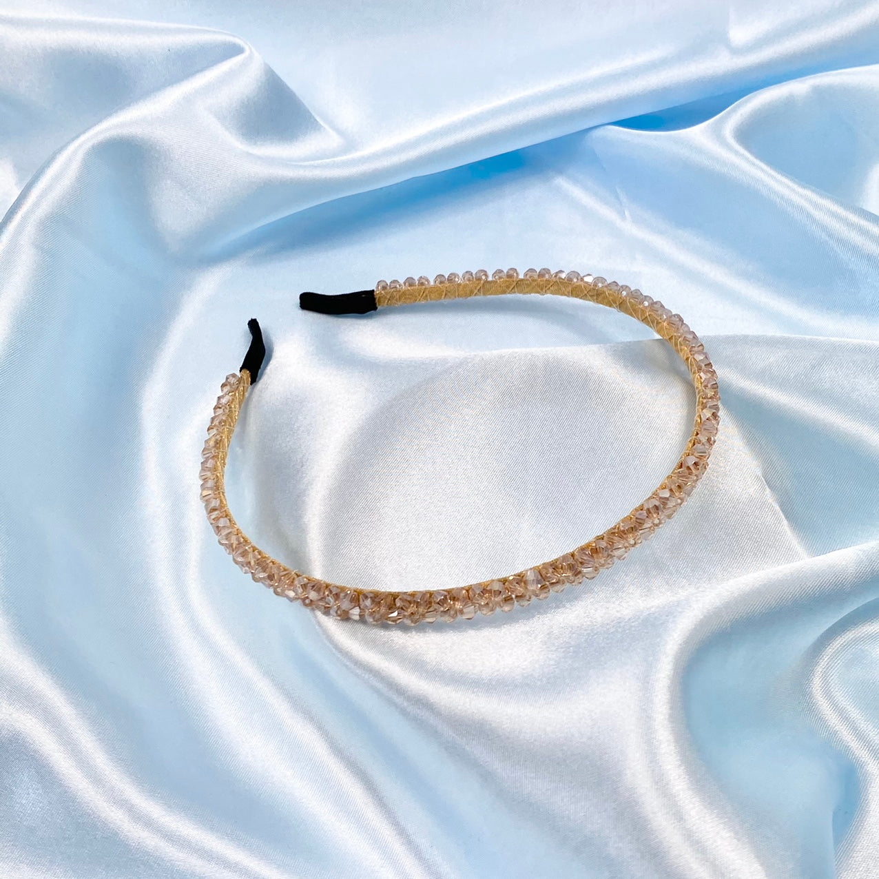 Champagne Thin Bead Headband image 0