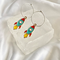 Spaceship Hoop Earrings image 0