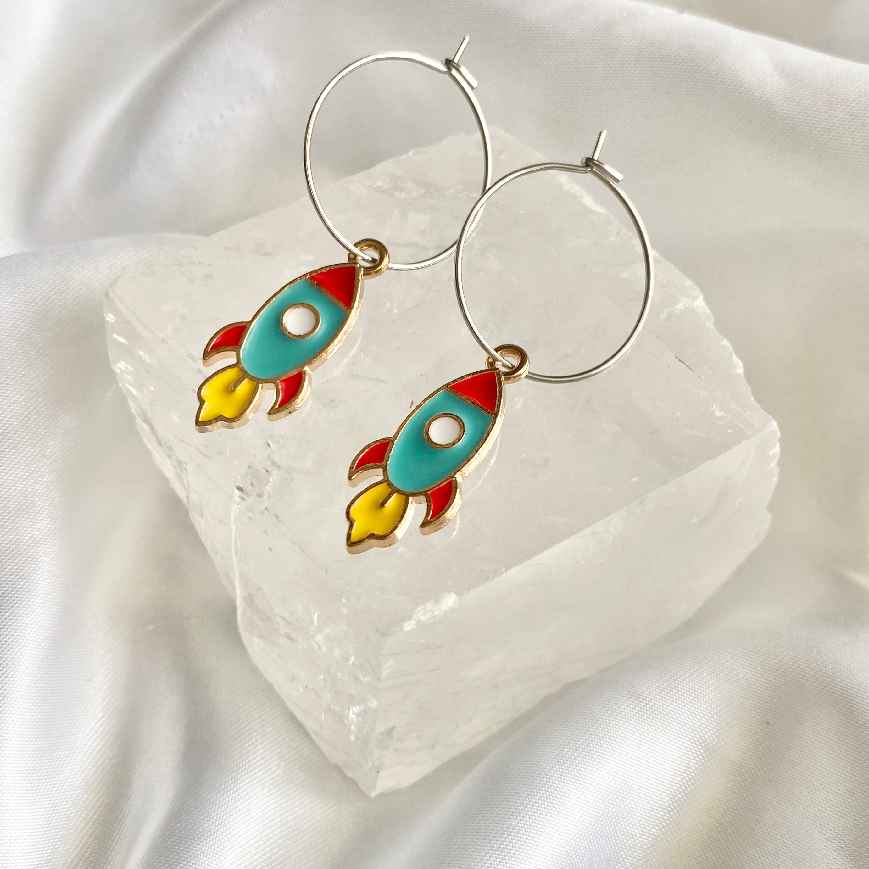 Spaceship Hoop Earrings image 0