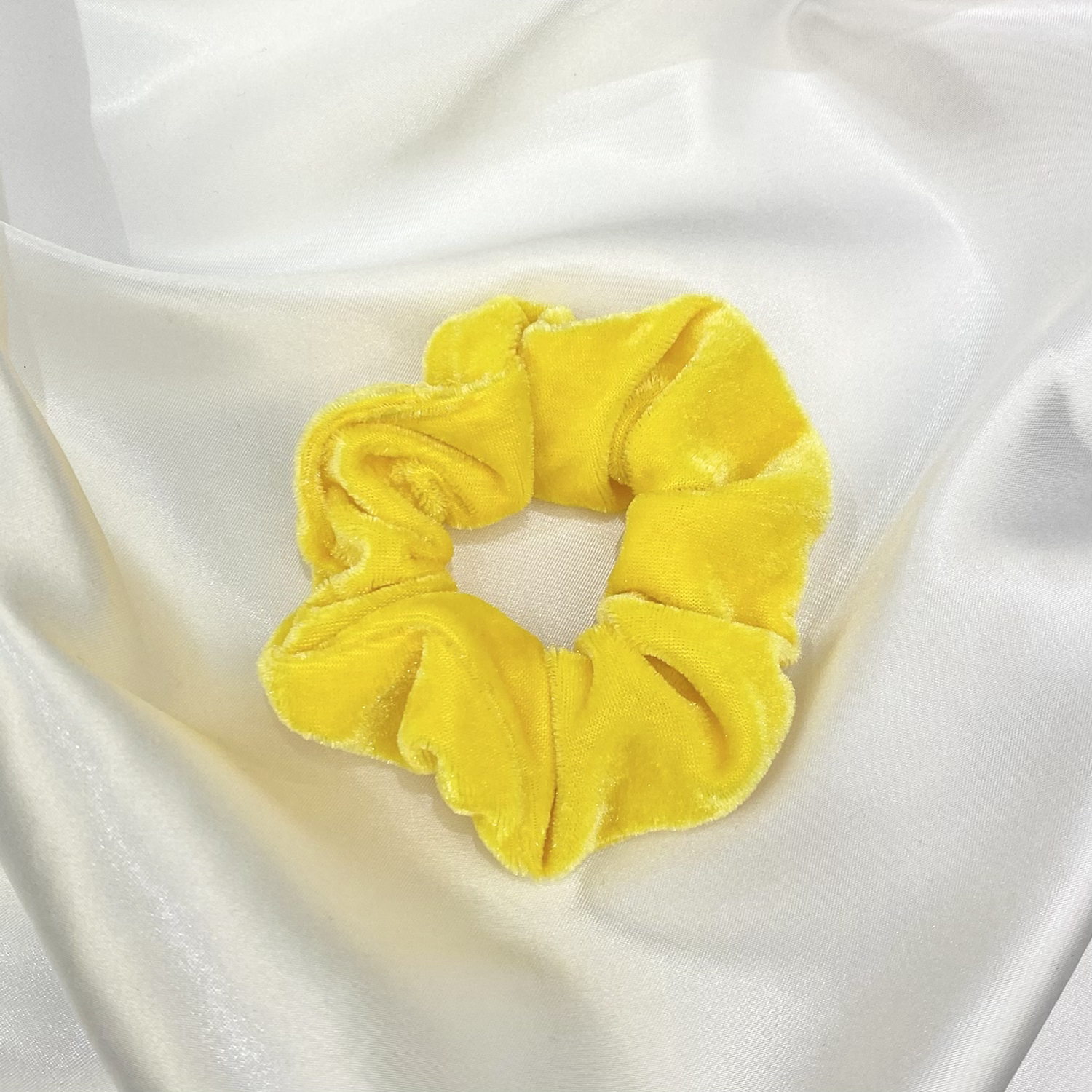 Yellow Velvet Scrunchie image 0