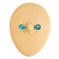 Aqua Round Cubic Zirconia Prong Set Nipple Bar image 0