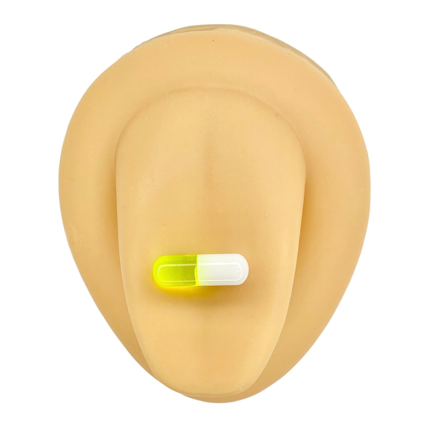 Green / Yellow Acrylic Pill Tongue Bar image 0