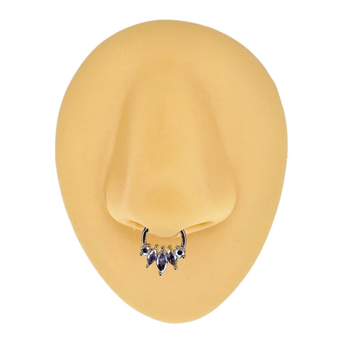 AB Marquise CZ Hinged Segment Hoop Ring image 0