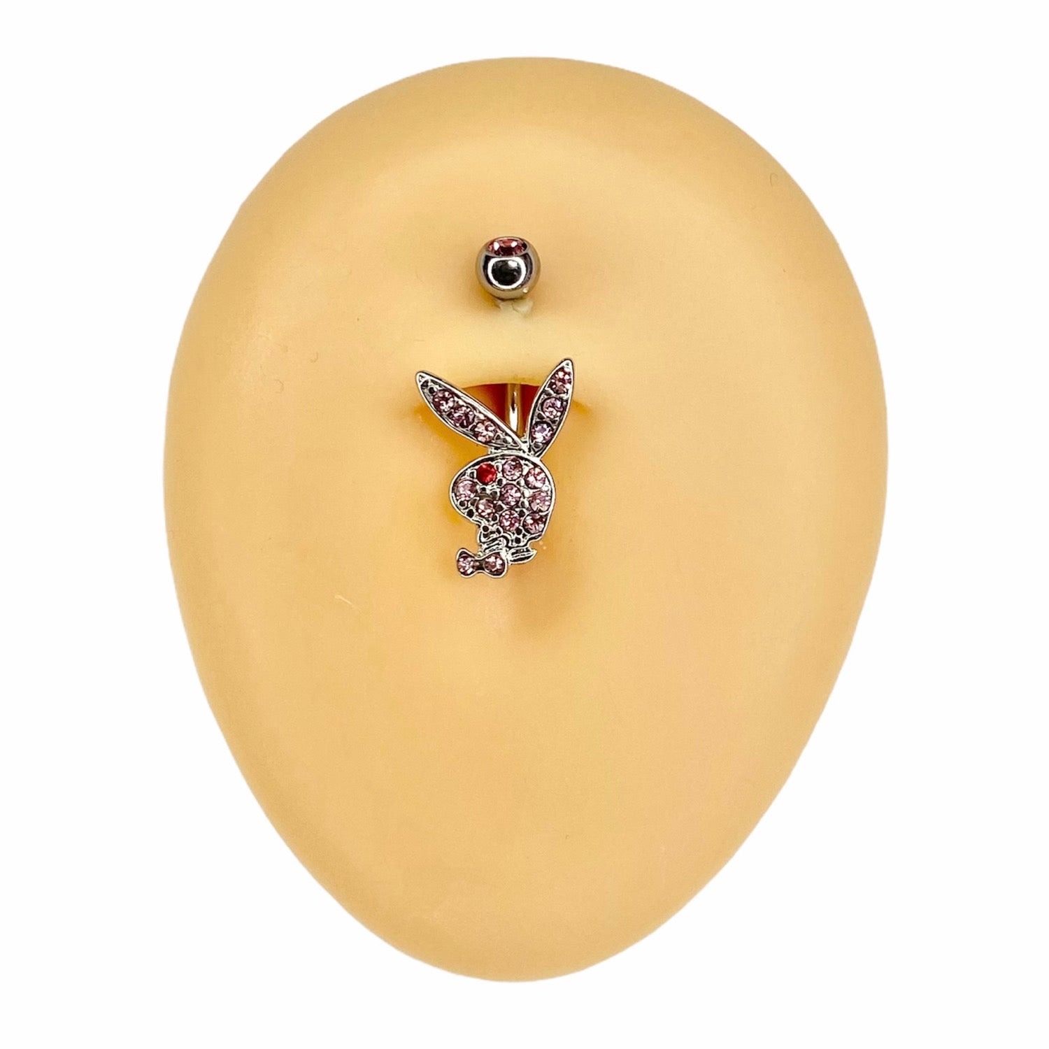 Pink CZ Playboy Belly Bar  image 0