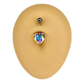 Aurora Borealis Heart Gem Belly Bar image 0
