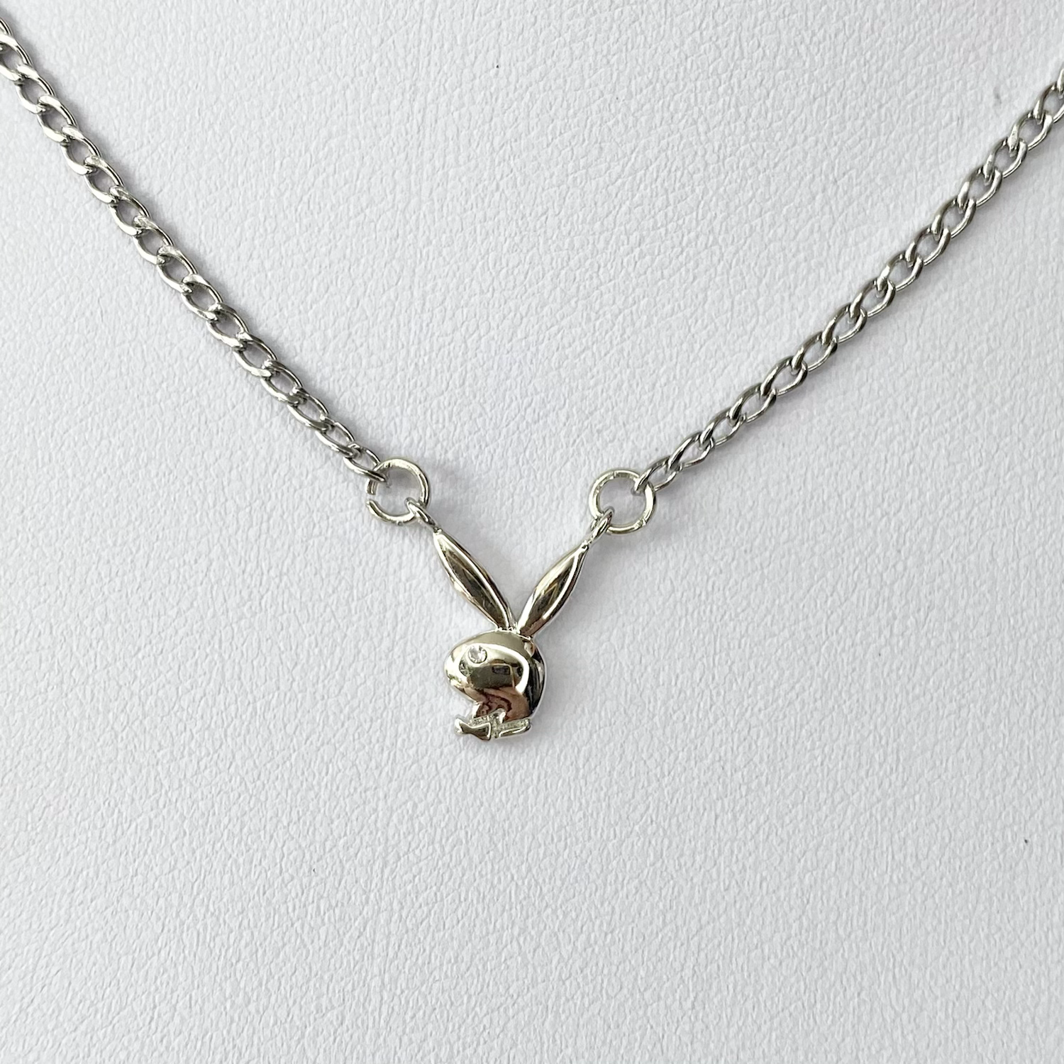 Silver CZ Eye Playboy Necklace image 0