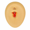 Pink AB Effect Crystal Eye Playboy Belly Bar  image 0