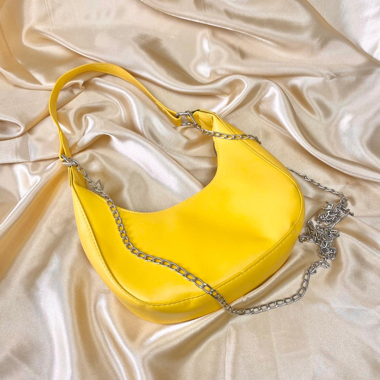 Yellow Mini PU Shoulder Bag image 3