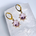 Baby Pink Royal CZ Hoop Earrings image 0