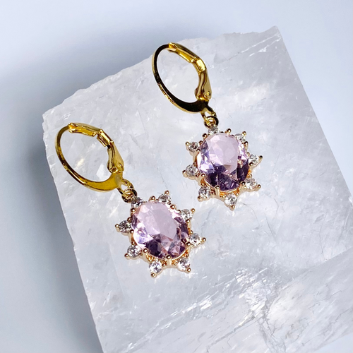 Baby Pink Royal CZ Hoop Earrings image 0
