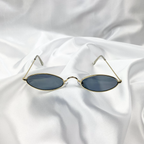 Black Grey Retro Oval Sunglasses image 1