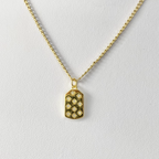 Gold CZ Stars Tag Necklace image 0