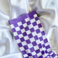 Purple Checkered Socks image 0