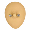 Gold Round Bling CZ Paved Outline Nipple Bar image 0