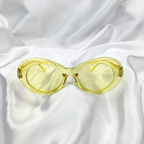 Yellow Clear Glitter Clout Goggle Sunglasses image 1