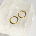 Gold Mini Plain Hoop Earrings image 0