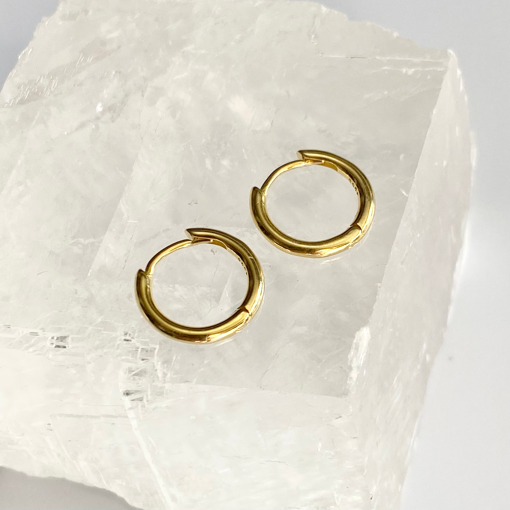 Gold Mini Plain Hoop Earrings image 0