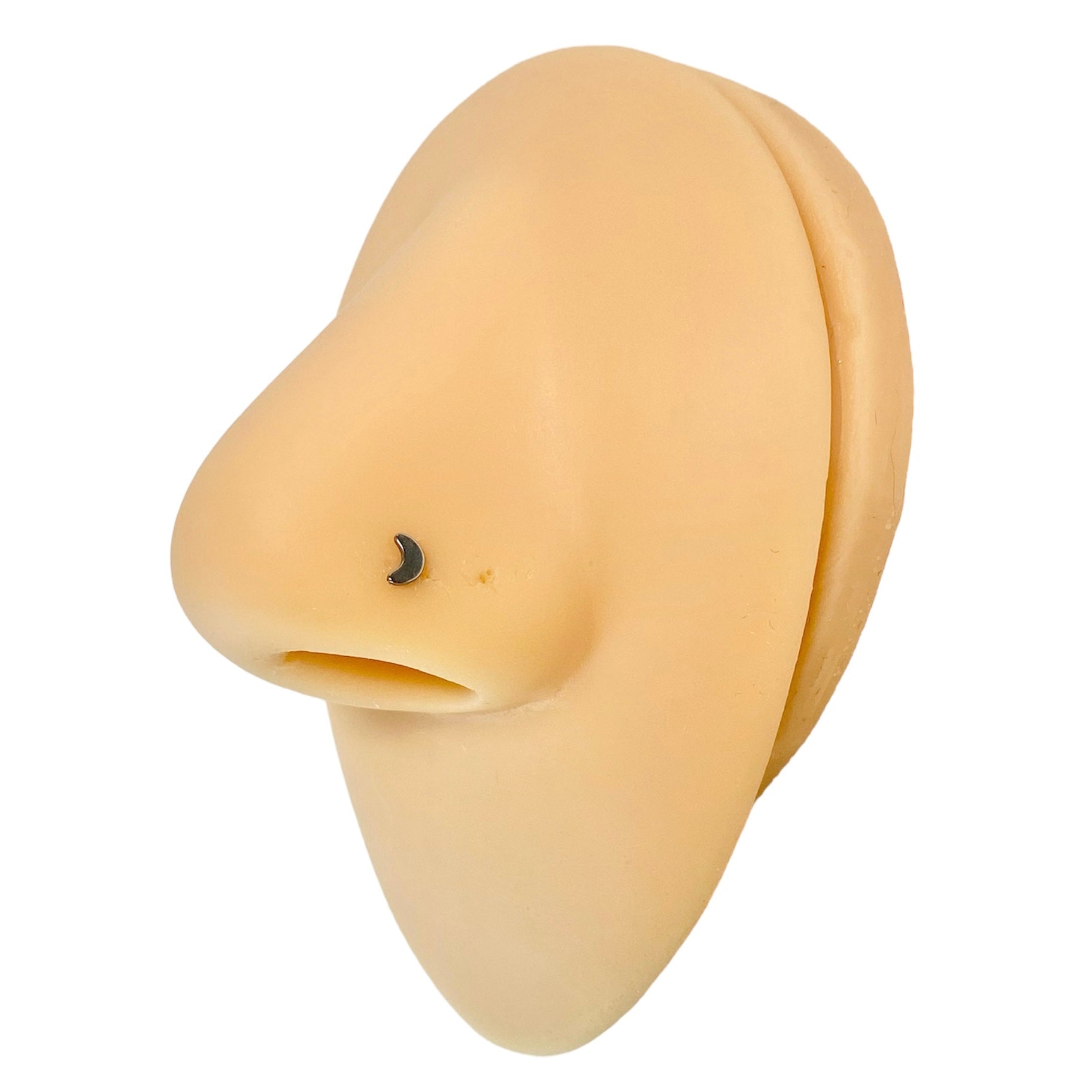 Silver Crescent Moon Nose Stud image 0
