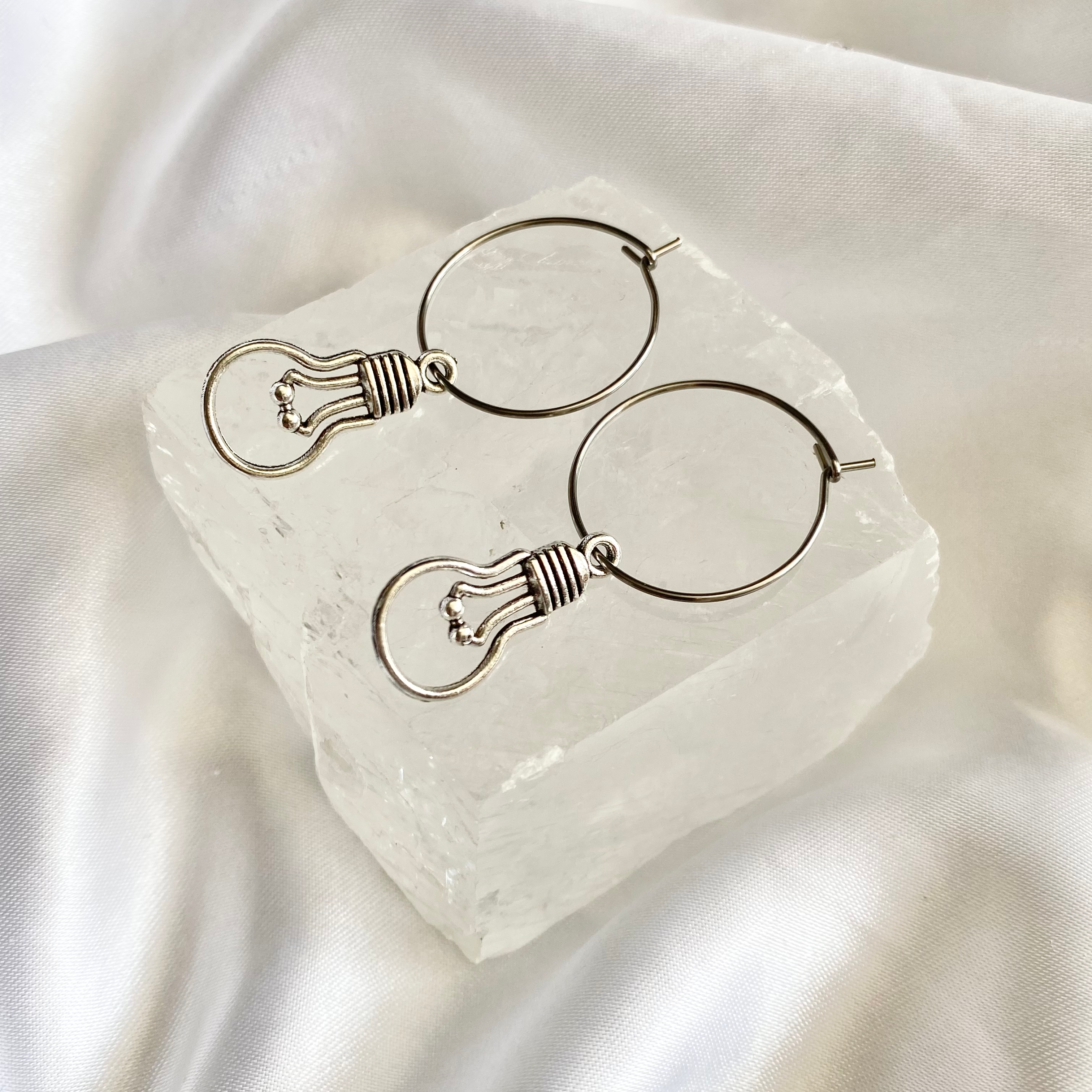 Light Bulb Hoop Earrings image 0