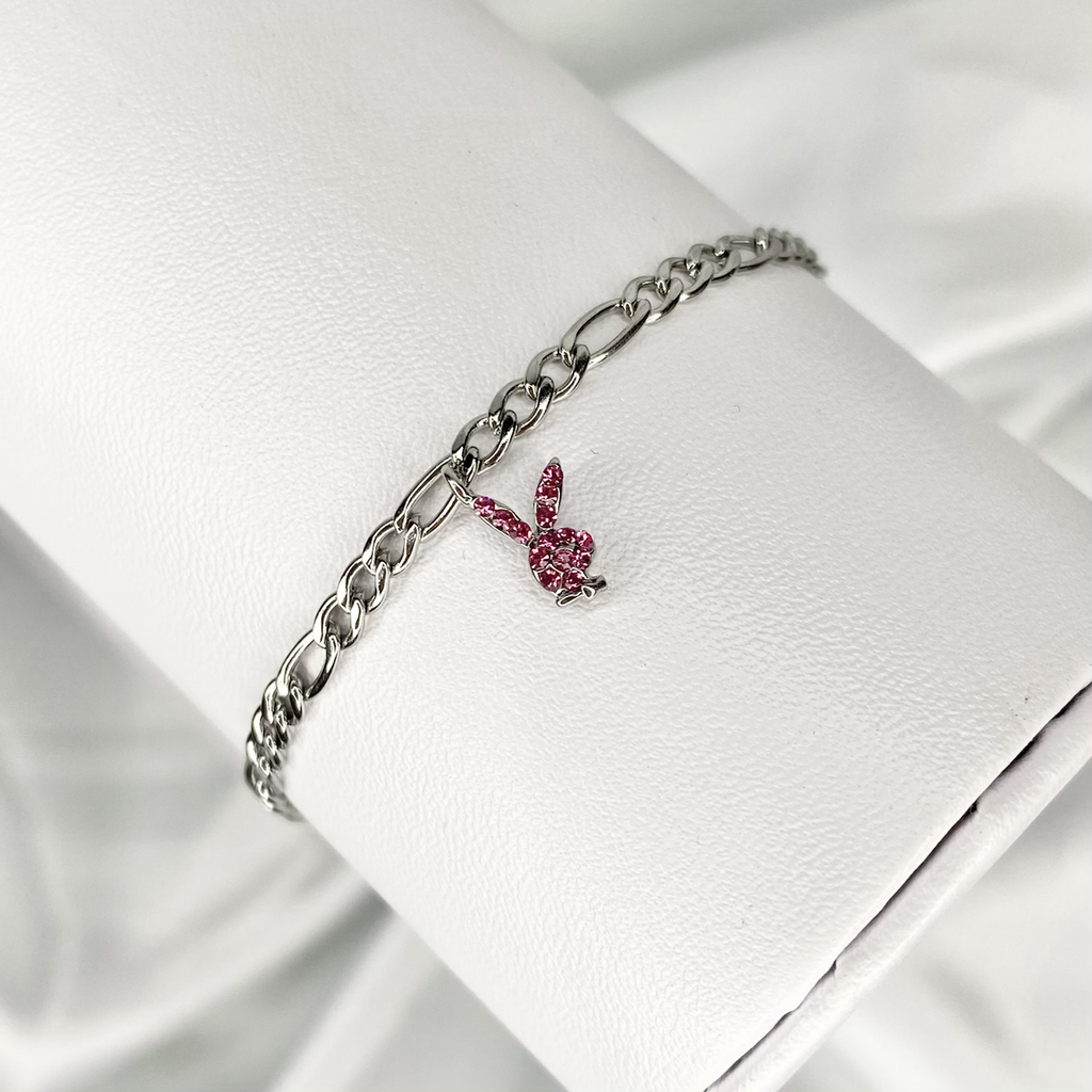 Pink Mini CZ Playboy Bracelet image 1