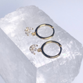 Gold Mini CZ Lotus Hoop Earrings image 0