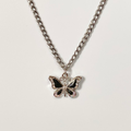 Black Crystal Y2K Butterfly Necklace image 0