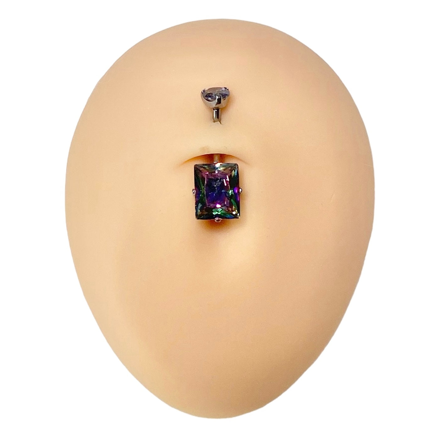  Vitrail Medium Rectangle Cubic Zirconia Belly Bar image 0