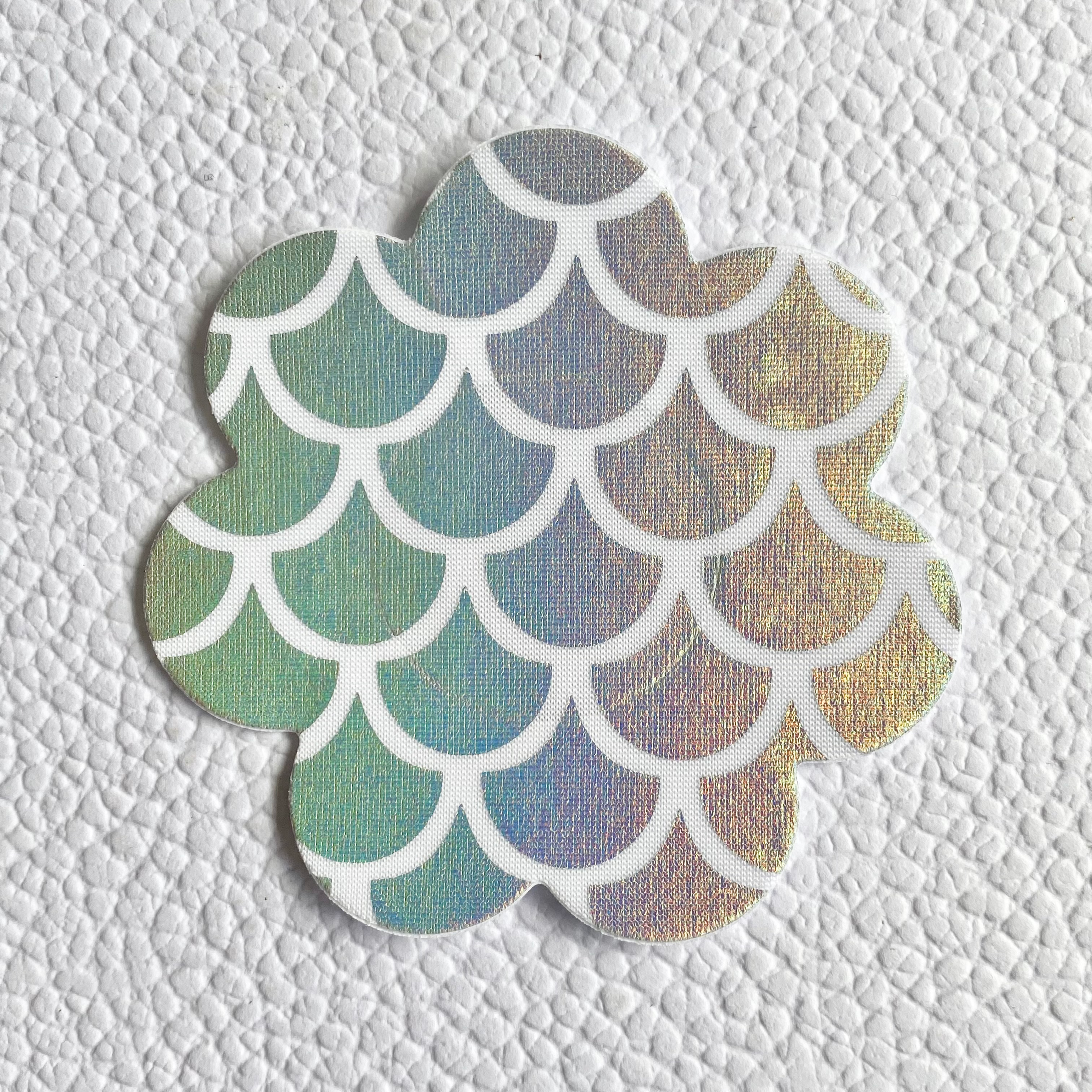 White Holographic Scale Flower Nipple Covers image 0