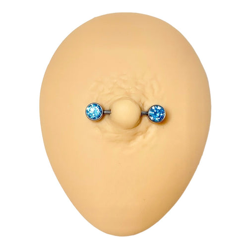 Blue Cubic Zirconia Nipple Bar image 0