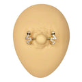 Gold CZ Black Eye Snake Nipple Bar image 0