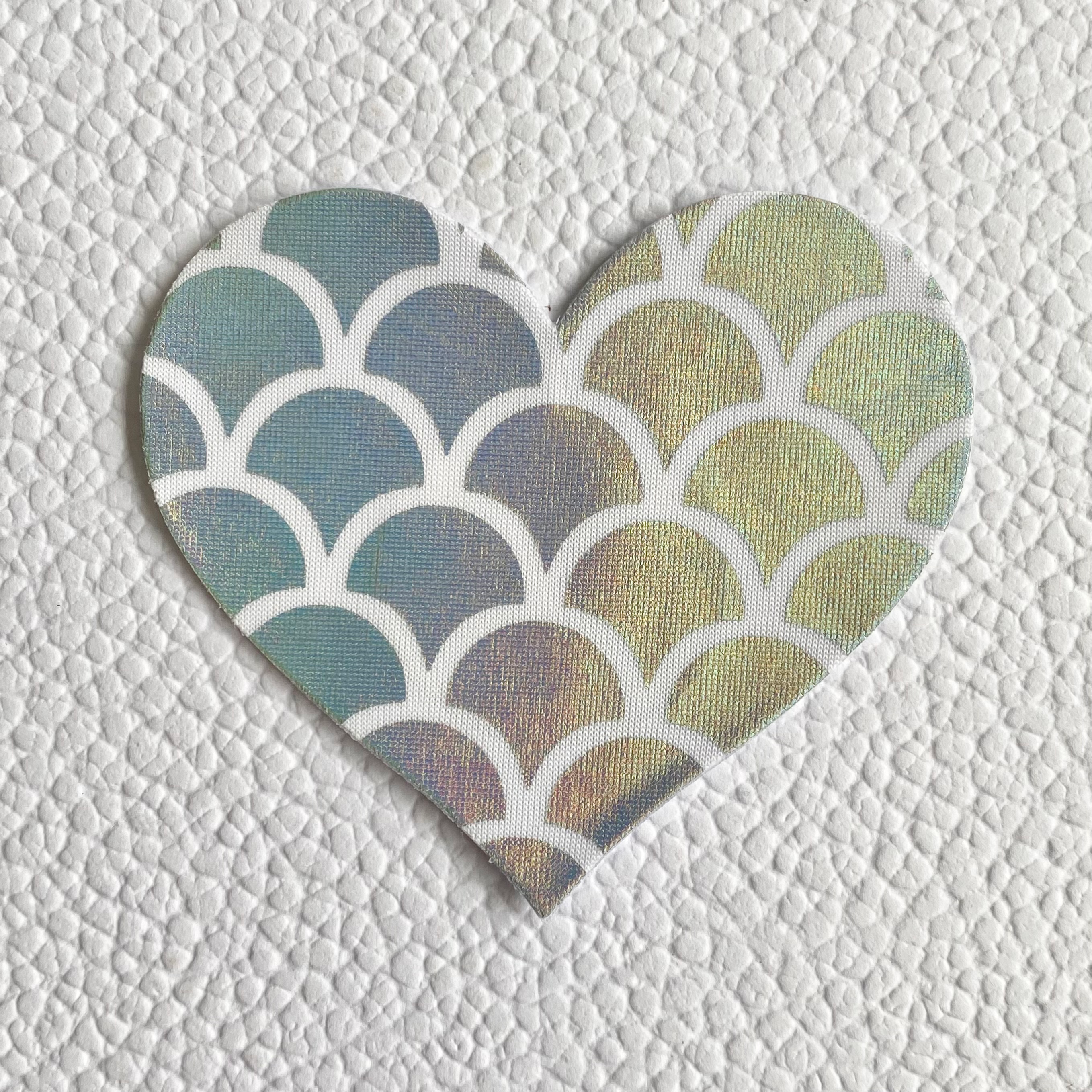 White Holographic Scale Heart Nipple Covers image 0