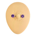 Purple Round Cubic Zirconia Prong Set Nipple Bar image 0