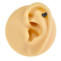 Silver Flat Heart Barbell Stud image 0