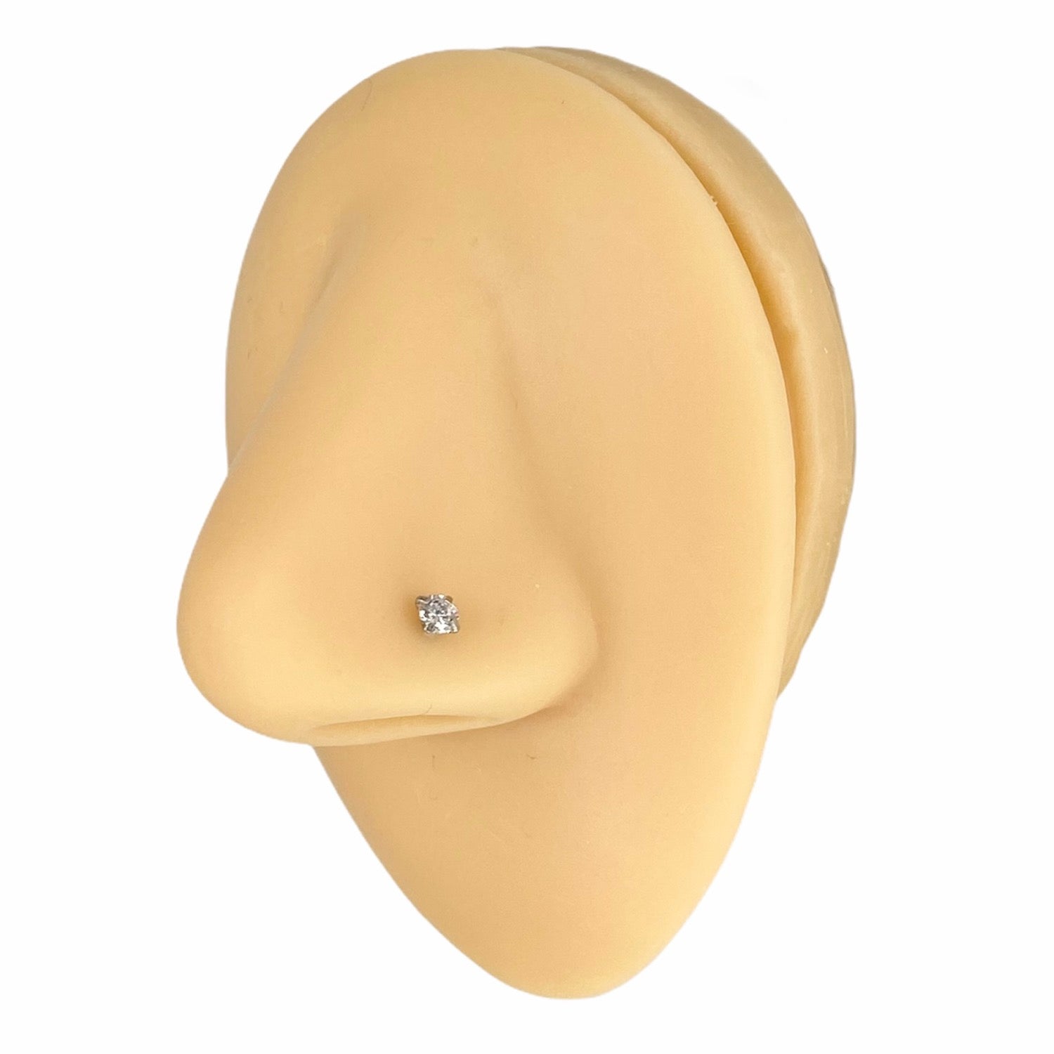 Silver Prong Cubic Zirconia Nose Stud image 0