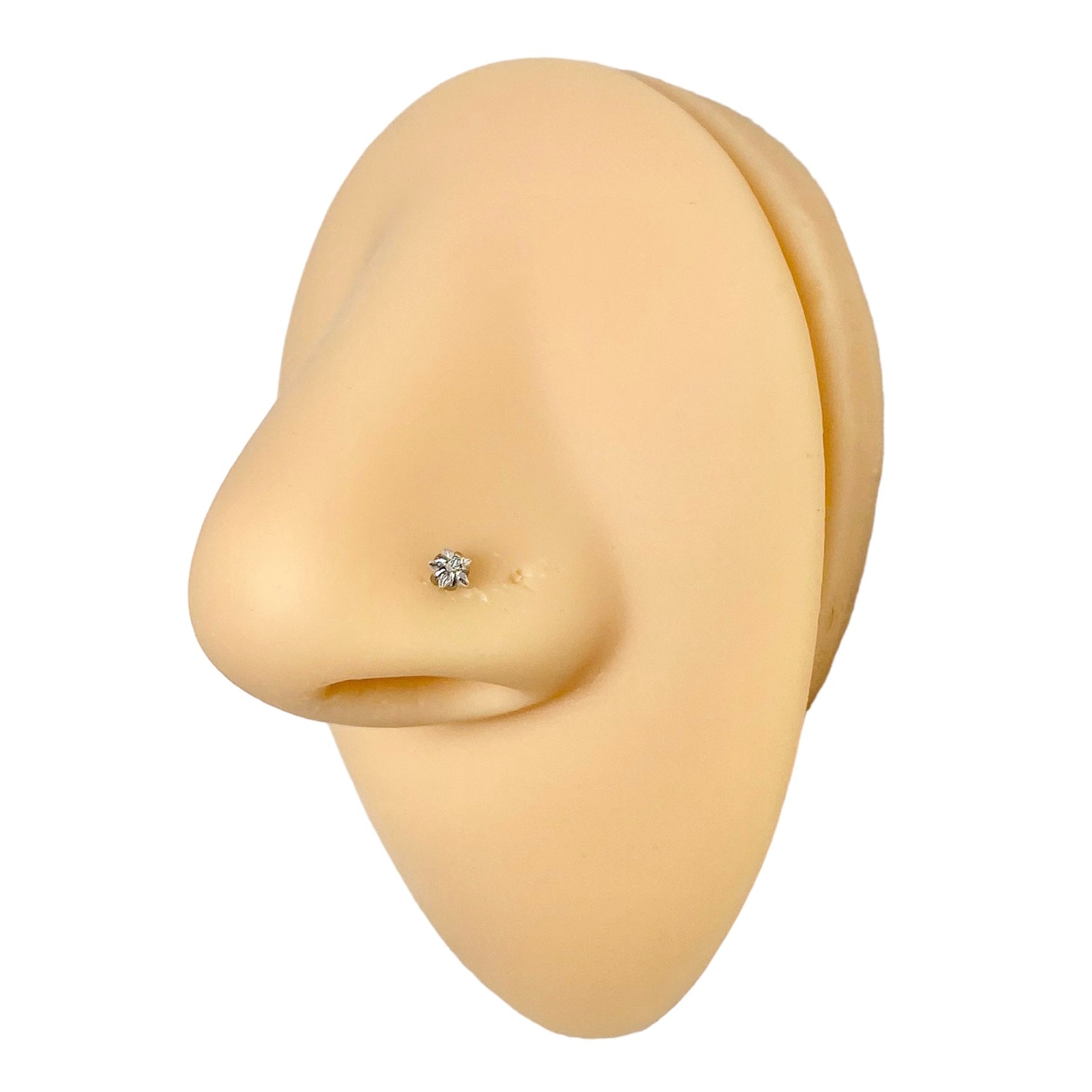 Silver Cubic Zirconia Star Nose Stud image 0
