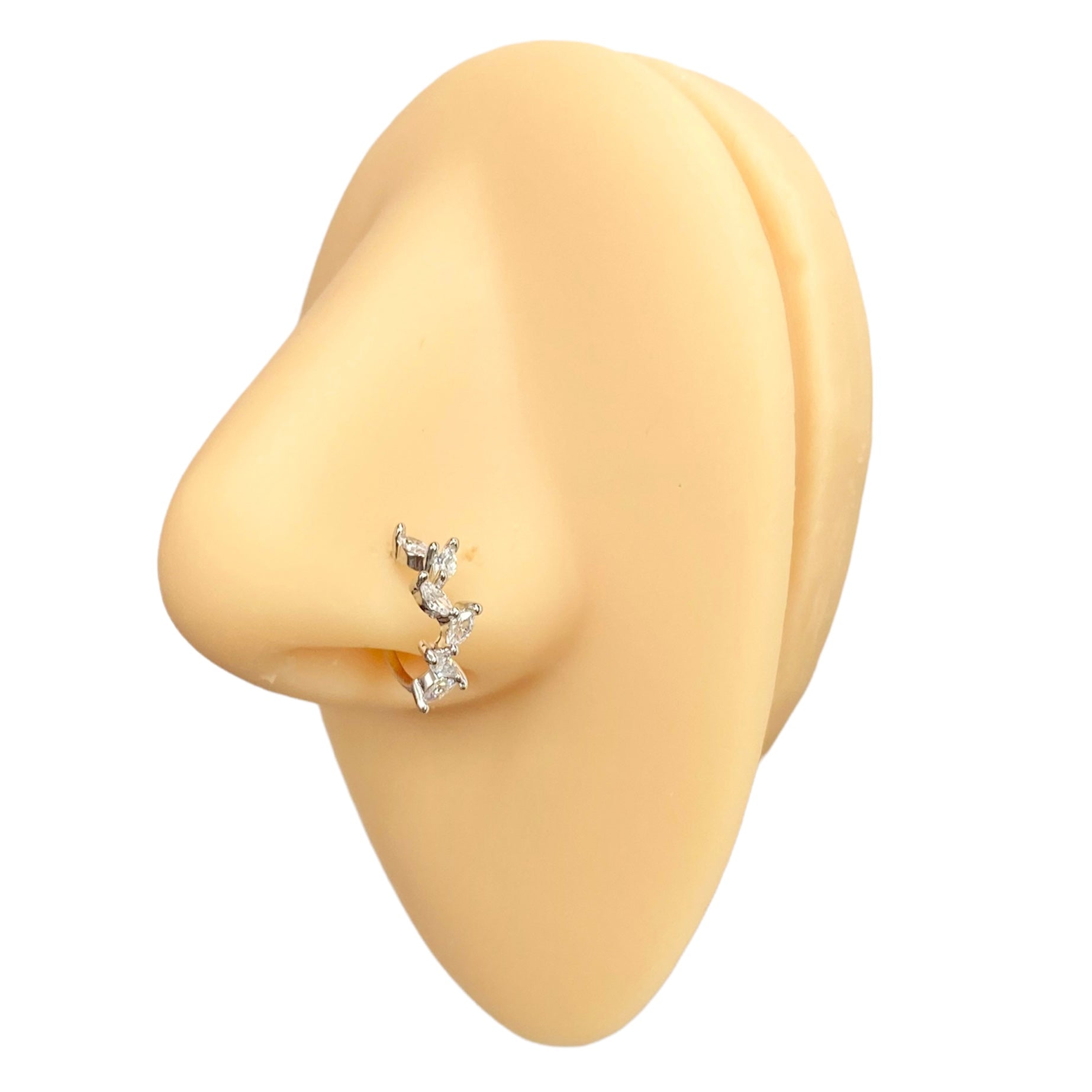 Silver CZ Marquise Bendable Vine Hoop image 0