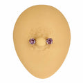 Pink Cubic Zirconia Prong Nipple Bar image 0