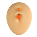 Orange Solid Colour Ball Titanium Belly Bar  image 0