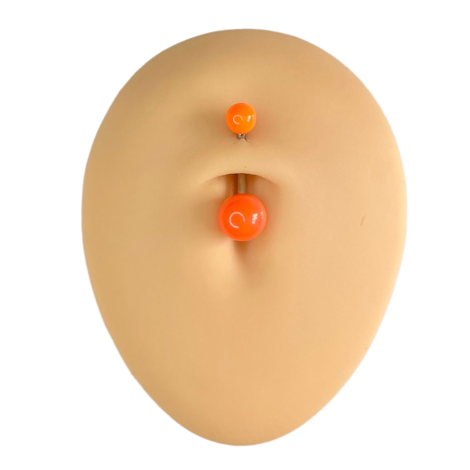 Orange Solid Colour Ball Titanium Belly Bar  image 0