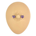 Purple CZ Heart Nipple Bar image 0