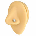 Silver Double Tiered Round CZ Nose Stud image 0