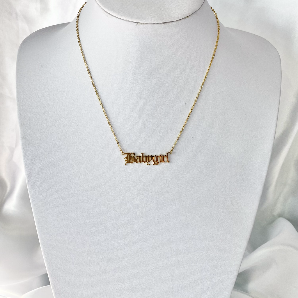 Gold Babygirl Necklace image 1