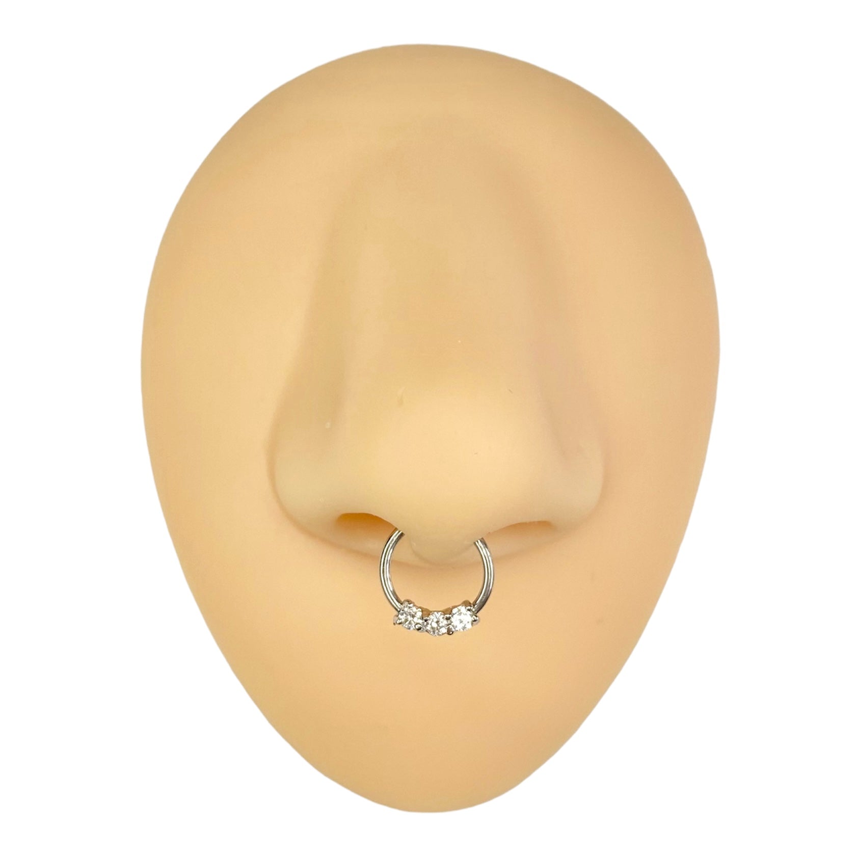 Silver 3 CZ Bendable Hoop image 0