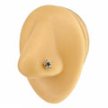 Emerald CZ Flower Nose Stud image 0