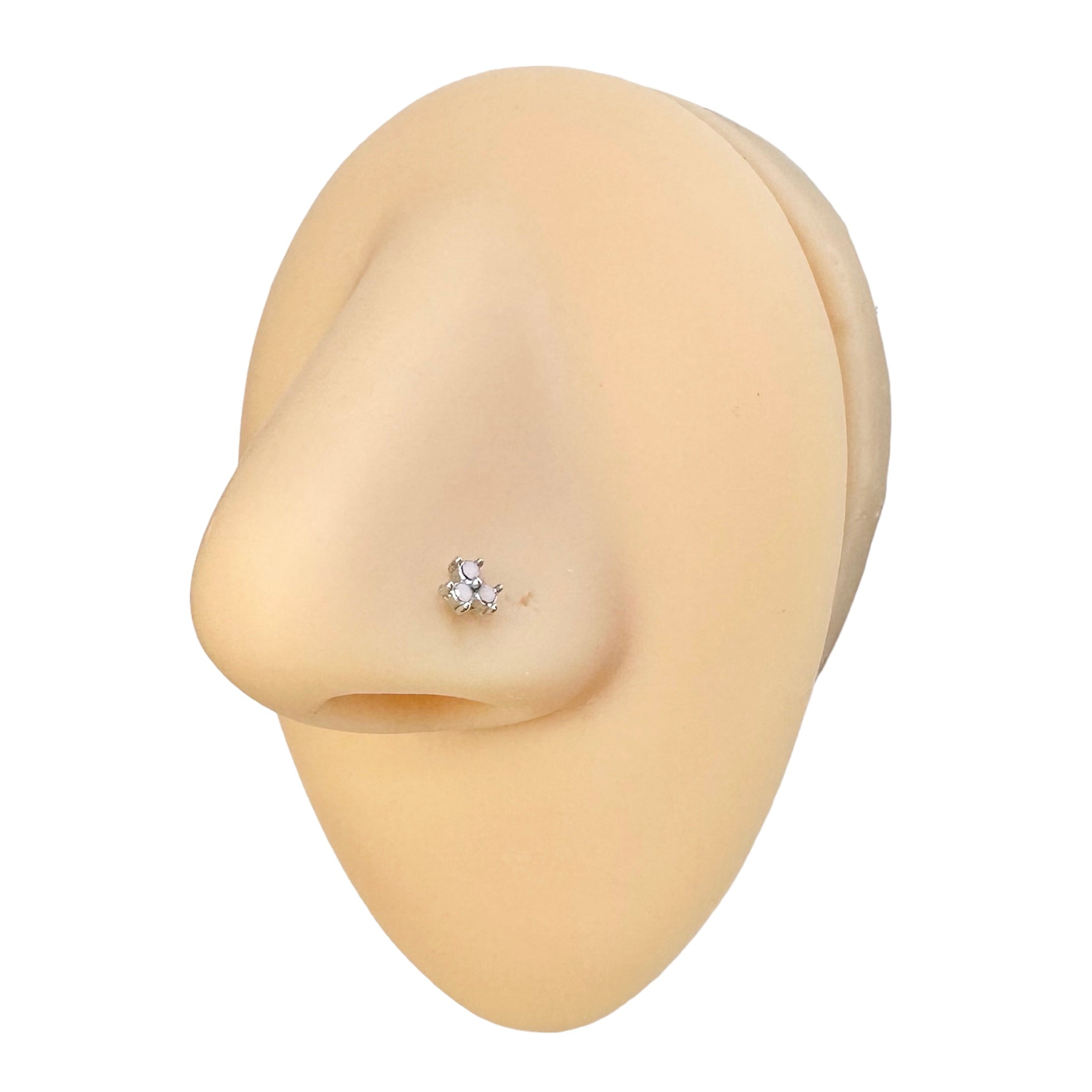 Pink Opalite Triple Stone Nose Stud image 0