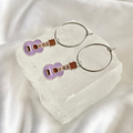 Purple Guitar Hoop Earrings image 0