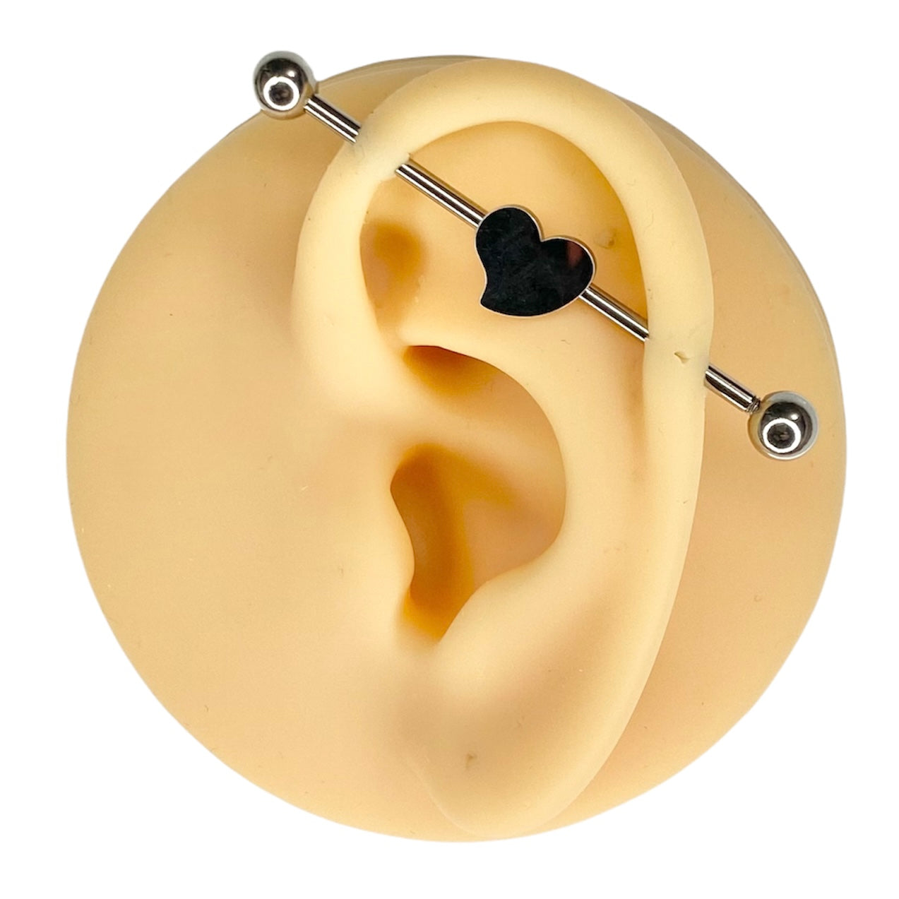 Silver Heart Industrial Barbell  image 0