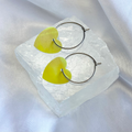 Green AB Sequin Heart Hoop Earrings image 0